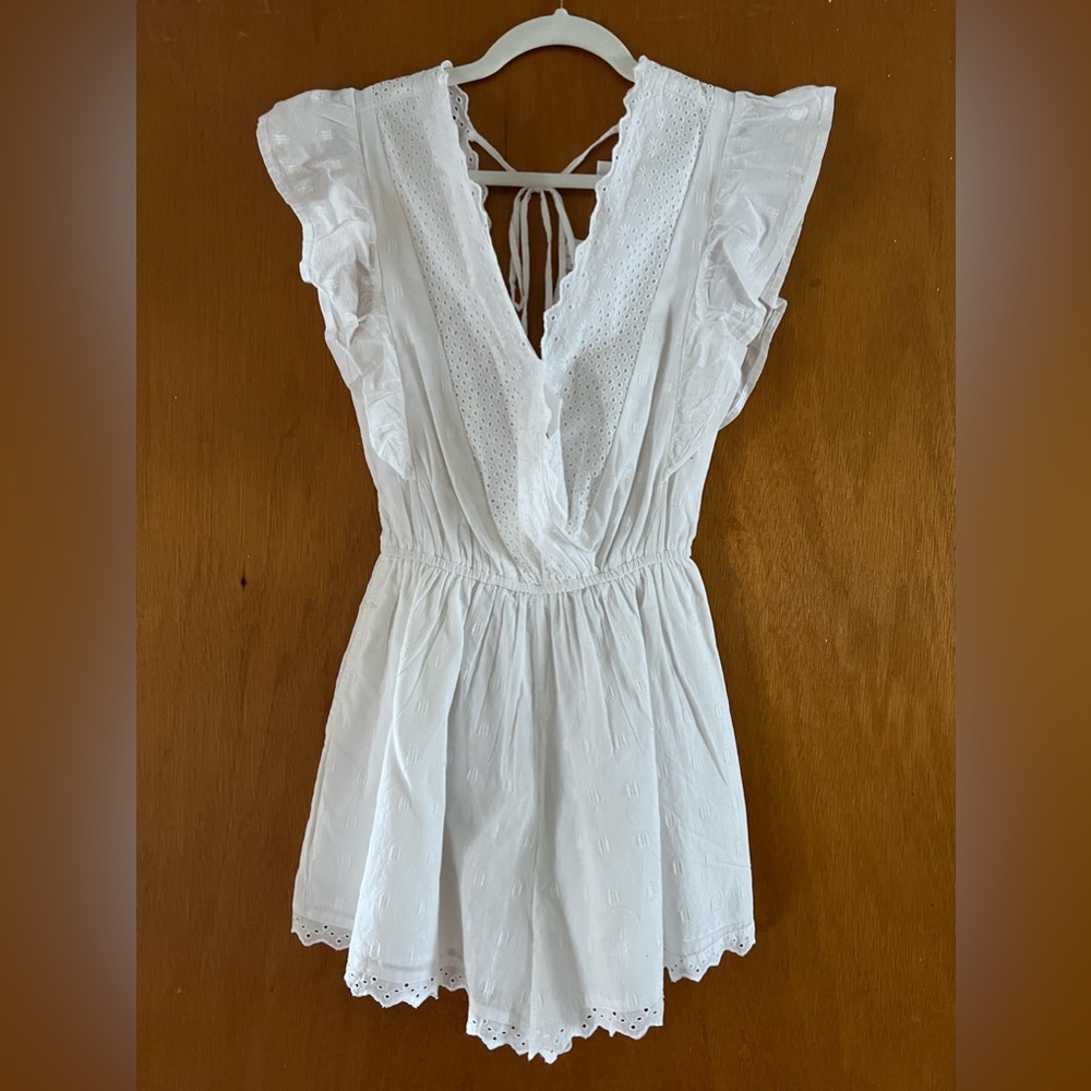 White eyelet romper